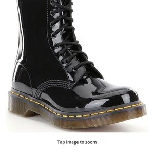 Dr. Martens Black Patent Combat Boots